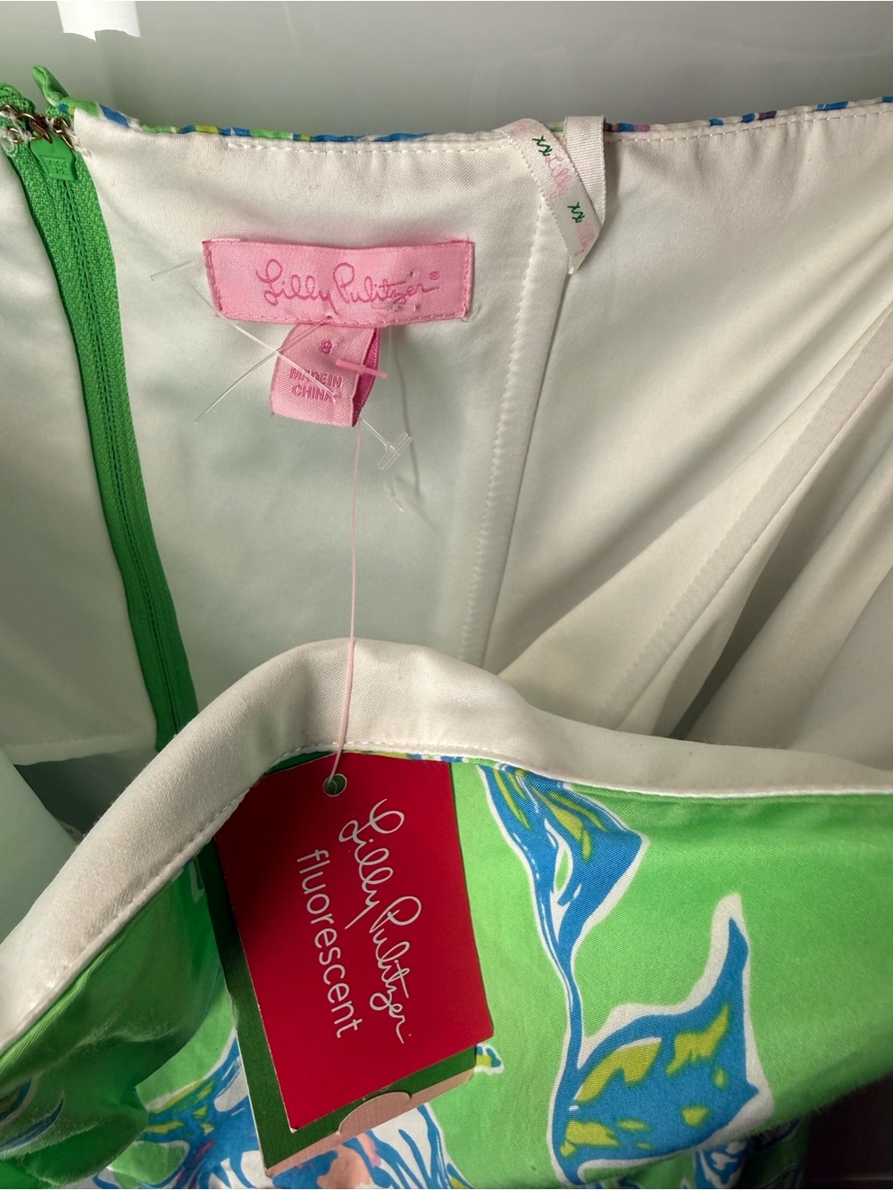 Lilly Pulitzer Strapless Langley Fluorescent Green Floral Dress - Picture 6 of 7
